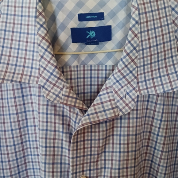 Egara Men's Size XLT Blue & Orange Checker Button Up Dress Shirt - Picture 2 of 4